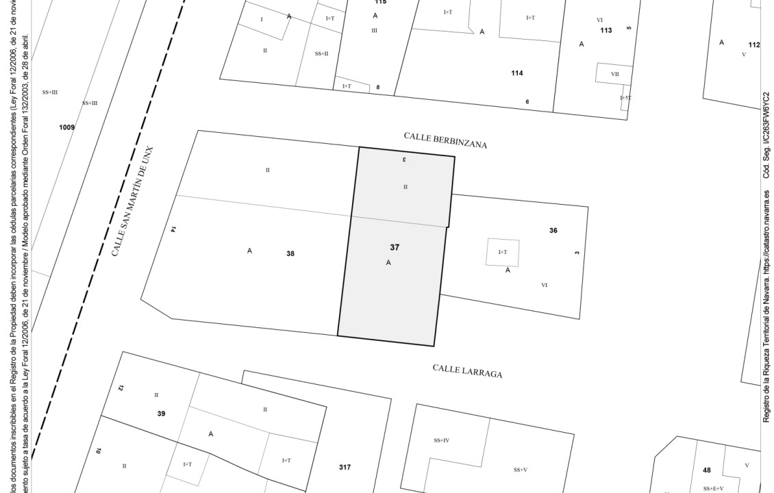 Venta - Fincas y solares - Tafalla - CALLE SAN MARTIN DE UNX 14. Tafalla, 14