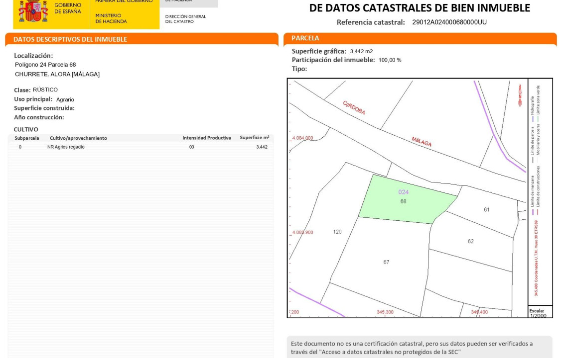 For Sale - Fincas y solares - Álora - Churrete