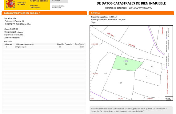 For Sale - Fincas y solares - Álora - Churrete