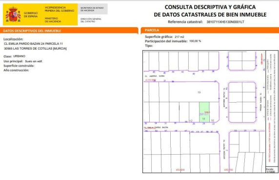 Venta - Fincas y solares - Torres de Cotillas Las - EMILIA PARDO BAZAN