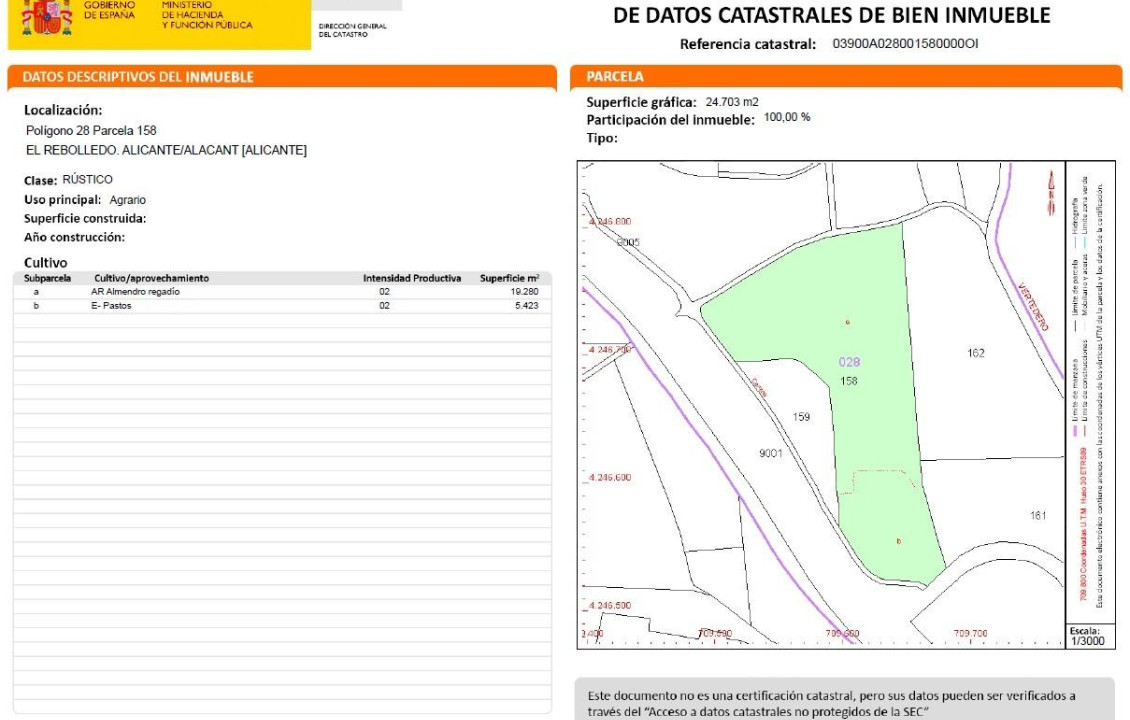 For Sale - Plot - Alicante Pedanias - El rebolledo